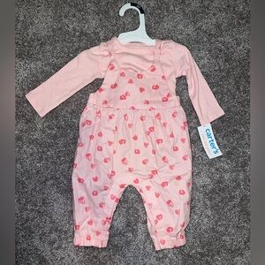 Carter's Pink Heart Print jumpsuit with Pink Top